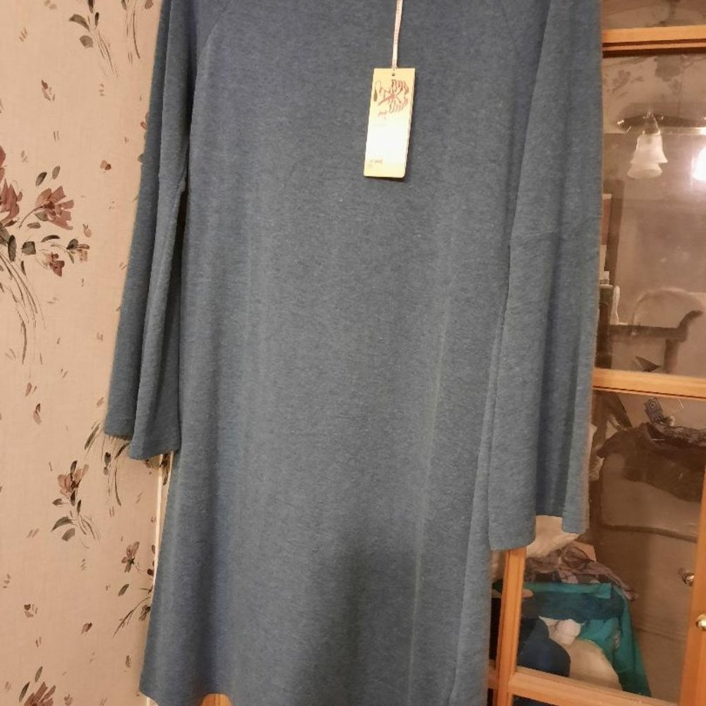 ARYEH A-LINE DRESS   MUTED BLUE SIZE MEDIUM
